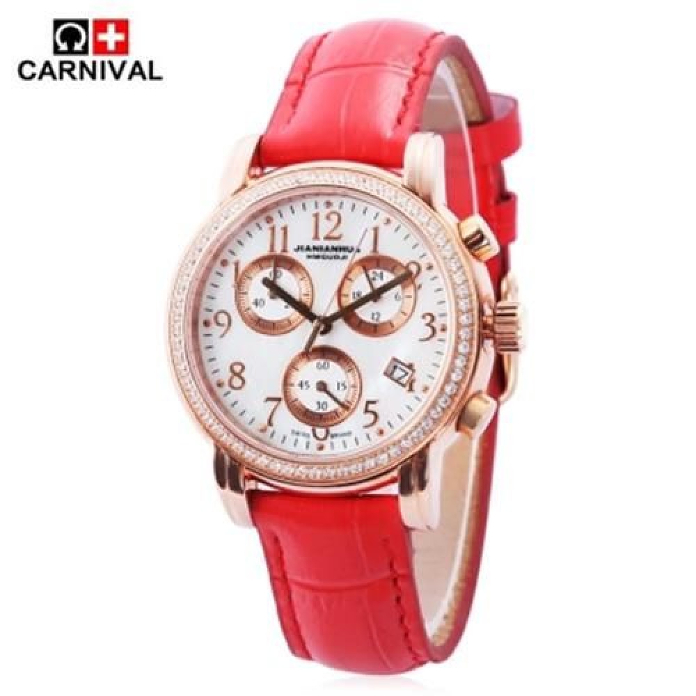 CARNIVAL 8470 FEMALE QUARTZ WATCH JAPAN MOVT WORKING SUB-DIAL DATE DISPLAY CRYSTAL DIAL WR CARNIVAL 8470 FEMALE QUARTZ WATCH JAPAN MOVT WORKING SUB-DIAL DATE DISPLAY CRYSTAL DIAL WR