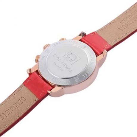 CARNIVAL 8470 FEMALE QUARTZ WATCH JAPAN MOVT WORKING SUB-DIAL DATE DISPLAY CRYSTAL DIAL WR