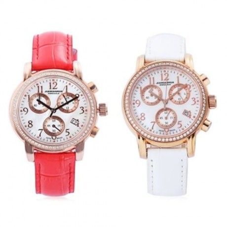 CARNIVAL 8470 FEMALE QUARTZ WATCH JAPAN MOVT WORKING SUB-DIAL DATE DISPLAY CRYSTAL DIAL WR