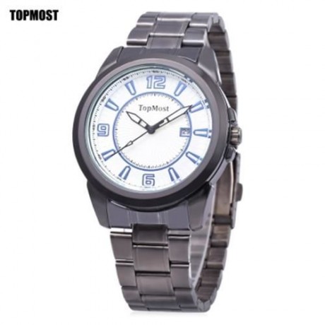TOPMOST 1932 MEN QUARTZ WATCH DATE DISPLAY WATER RESISTANCE LUMINOUS POINTER WRISTWATCH (W