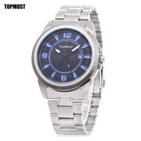 TOPMOST 1932 MEN QUARTZ WATCH DATE DISPLAY WATER RESISTANCE LUMINOUS POINTER WRISTWATCH (S