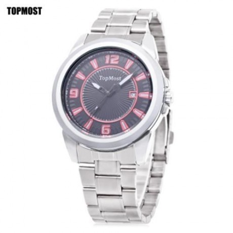 TOPMOST 1932 MEN QUARTZ WATCH DATE DISPLAY WATER RESISTANCE LUMINOUS POINTER WRISTWATCH (S