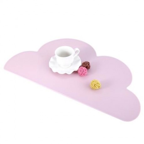 SILICONE NON-SLIP CLOUD SHAPE KIDS PLACEMAT DINNERWARE TABLE MAT (PINK)