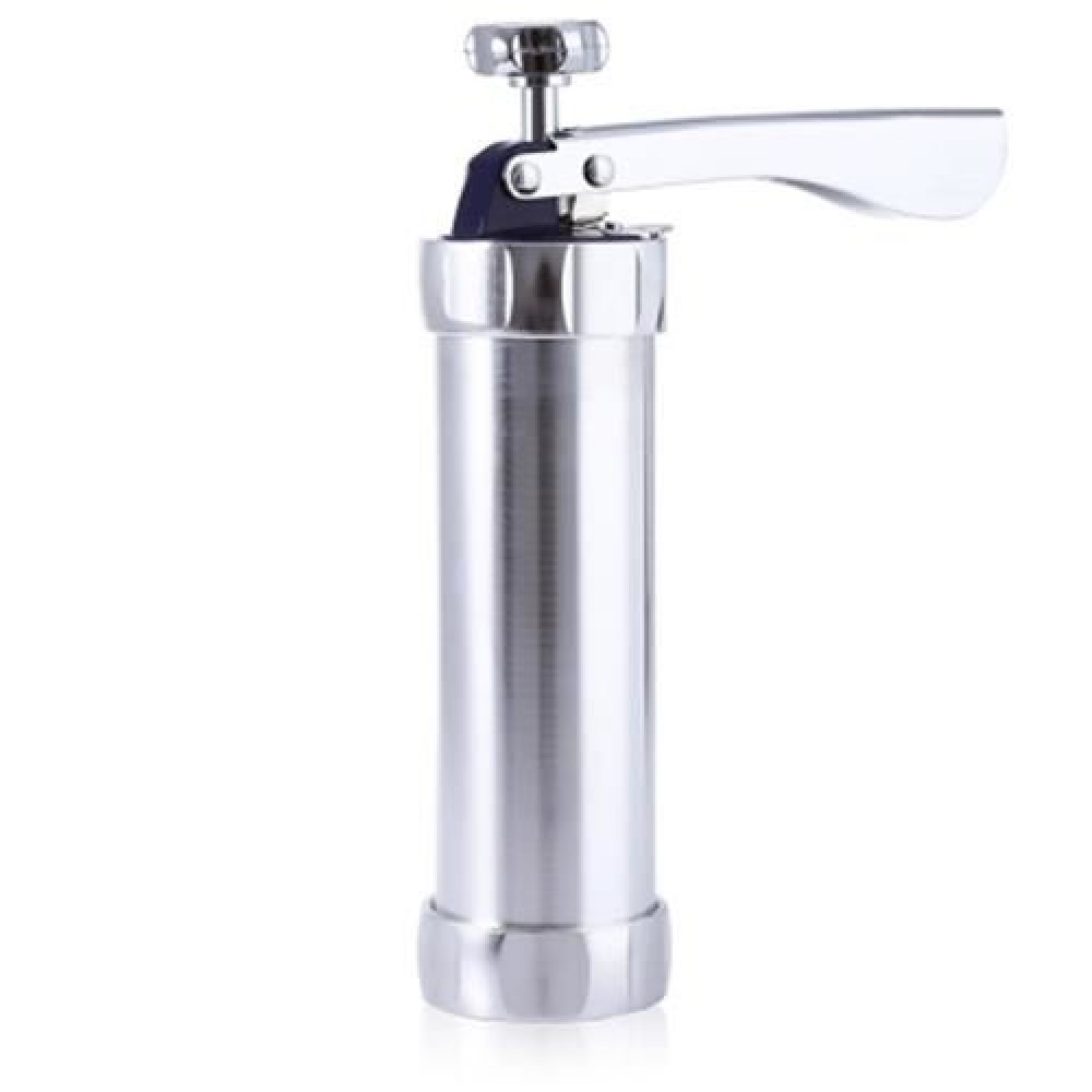 2 IN 1 COOKIES BISCUITS DECORATING GUN ALUMINIUM ALLOY BAKING TOOLS (SILVER)