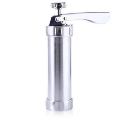 2 IN 1 COOKIES BISCUITS DECORATING GUN ALUMINIUM ALLOY BAKING TOOLS (SILVER)