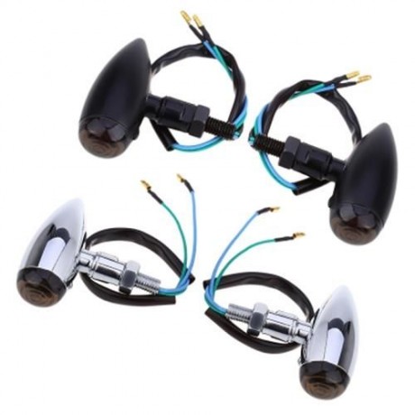 PAIR OF UNIVERSAL MOTORCYCLE LED SIGNAL TURN LIGHT ELECTROPLATING INDICATOR LAMP