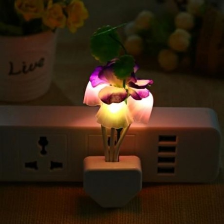 MUSHROOM COLOR CHANGING LED SENSOR NIGHT LIGHT WITH PLUM FLOWER (COLORMIX)