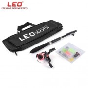 LEO 1.6M TELESCOPIC FISHING ROD SET WITH FISH REEL HOOK LURE TACKLE ACCESSORY (COLORMIX)