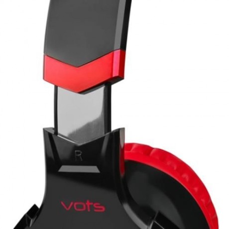 VOTS ANTI-NOISE COLORFUL LIGHT STEREO 3PCS 3.5MM USB PLUG GAMING HEADPHONES HEADSET (RED)