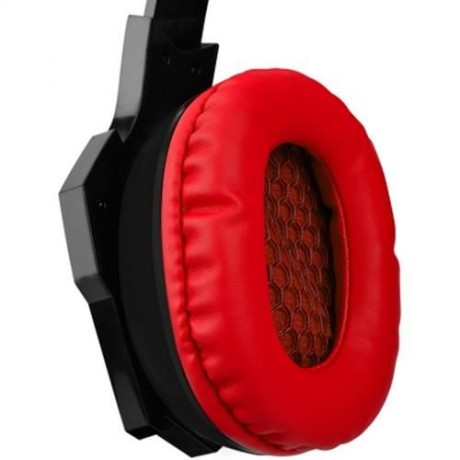 VOTS ANTI-NOISE COLORFUL LIGHT STEREO 3PCS 3.5MM USB PLUG GAMING HEADPHONES HEADSET (RED)