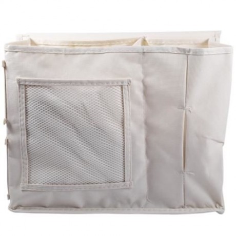 6 POCKETS BESIDE STORAGE MATTRESS FOR HEADBOARD BED BATHROOM (BEIGE)