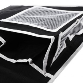 6 POCKETS BESIDE STORAGE MATTRESS FOR HEADBOARD BED BATHROOM (BLACK)