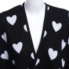OVERSIZE HEART PRINTED TASSEL DECORATION LADIES PASHMINA (WHITE AND BLACK)