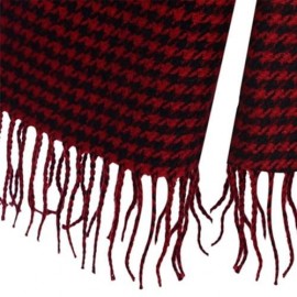 OVERSIZE TASSEL DECORATION LATTICE DESIGN LADIES WARM SCARF (RED)
