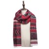NATIONAL WIND OVERLENGTH GEOMETRY PRINT PASHMINA SCARF FOR LADIES (RED)