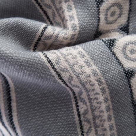 NATIONAL WIND OVERLENGTH GEOMETRY PRINT PASHMINA SCARF FOR LADIES (GRAY)