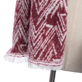 VINTAGE RHOMBUS PRINTED LADIES WARM SCARF (CLARET)