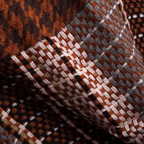 OVERSIZE GRID DESIGN DOUBLE FACED LADIES WARM SCARF (DARK RED)