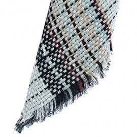 OVERSIZE GRID DESIGN DOUBLE FACED LADIES WARM SCARF (BLUE)