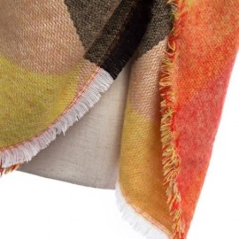 COLORFUL RHOMBUS DOUBLE FACED KNITTING LADIES WARM SCARF (ORANGE)