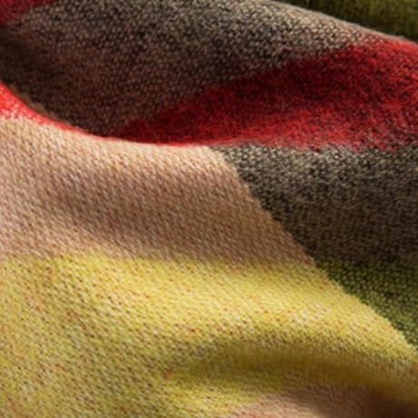 COLORFUL RHOMBUS DOUBLE FACED KNITTING LADIES WARM SCARF (ORANGE)