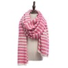 VINTAGE OVERSIZE STRIPE KNITTING LADIES WARM SCARF (PINK)