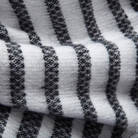 VINTAGE OVERSIZE STRIPE KNITTING LADIES WARM SCARF (GRAY)