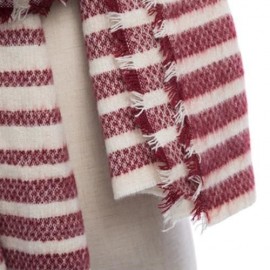 VINTAGE OVERSIZE STRIPE KNITTING LADIES WARM SCARF (LAKE)