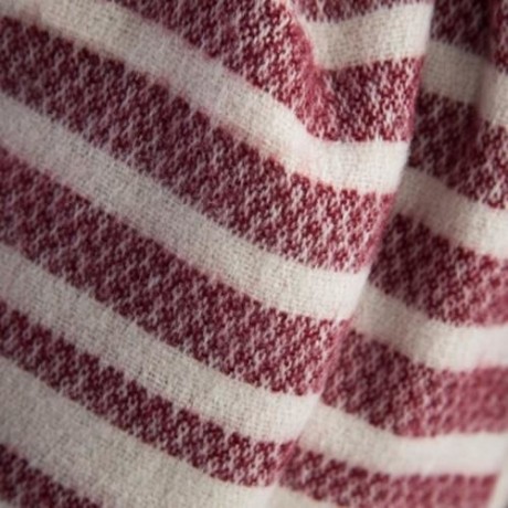 VINTAGE OVERSIZE STRIPE KNITTING LADIES WARM SCARF (LAKE)
