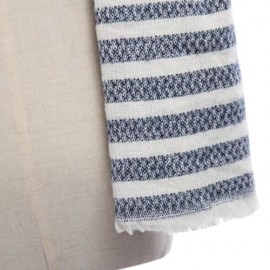 VINTAGE OVERSIZE STRIPE KNITTING LADIES WARM SCARF (BLUE)