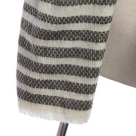 VINTAGE OVERSIZE STRIPE KNITTING LADIES WARM SCARF (FLAX GREEN)