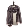 STYLISH STRIPE TASSEL DOUBLE FACED LADIES WARM SCARF (COFFEE)