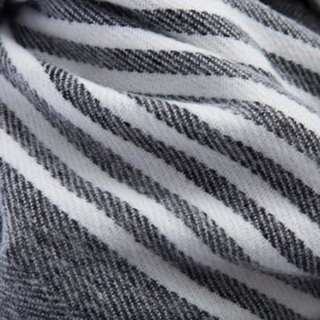 STYLISH STRIPE TASSEL DOUBLE FACED LADIES WARM SCARF (FLAX GREEN)
