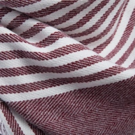 STYLISH STRIPE TASSEL DOUBLE FACED LADIES WARM SCARF (DARK RED)