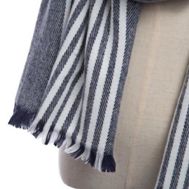 STYLISH STRIPE TASSEL DOUBLE FACED LADIES WARM SCARF (DEEP GRAY)