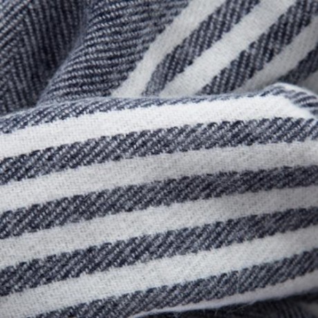 STYLISH STRIPE TASSEL DOUBLE FACED LADIES WARM SCARF (DEEP GRAY)
