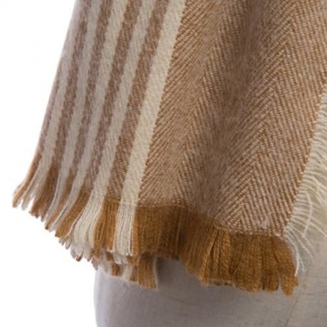 STYLISH STRIPE TASSEL DOUBLE FACED LADIES WARM SCARF (EARTHY)