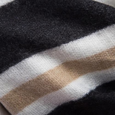 OVERSIZE STRIPE PASHMINA LADIES WARM SCARF (WHITE AND BLACK)