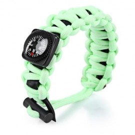OUTDOOR MULTIFUNCTIONAL PARACORD COMPASS BRACELET SET WITH MINI SAW SURVIVAL GEAR (LUMINOU