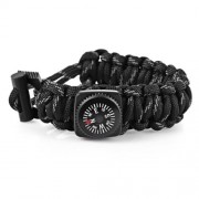 OUTDOOR MULTIFUNCTIONAL PARACORD COMPASS BRACELET SET WITH MINI SAW SURVIVAL GEAR (BLACK G