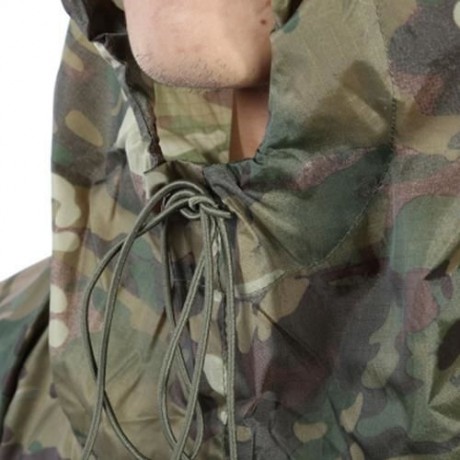 FREE SOLIDER OUTDOOR MULTIFUNCTIONAL CAMPING CAMOUFLAGE PACKABLE PONCHO MAT RAINCOAT (ARMY