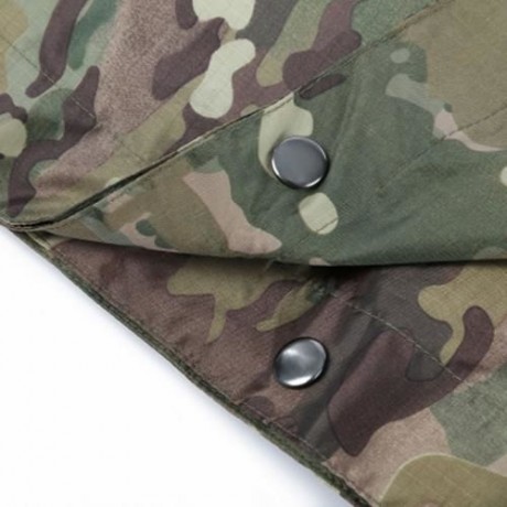 FREE SOLIDER OUTDOOR MULTIFUNCTIONAL CAMPING CAMOUFLAGE PACKABLE PONCHO MAT RAINCOAT (ARMY