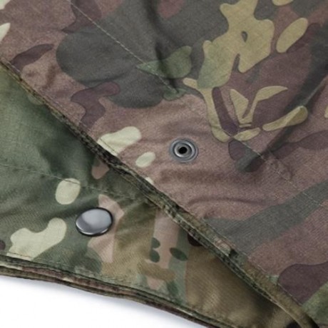 FREE SOLIDER OUTDOOR MULTIFUNCTIONAL CAMPING CAMOUFLAGE PACKABLE PONCHO MAT RAINCOAT (ARMY