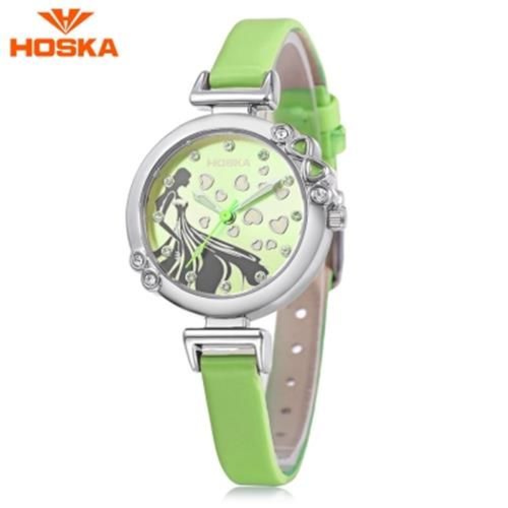 HOSKA H802S CHILDREN QUARTZ WATCH 3ATM LUMINOUS RHINESTONE DIAL SLENDER LEATHER BAND WRIST HOSKA H802S CHILDREN QUARTZ WATCH 3ATM LUMINOUS RHINESTONE DIAL SLENDER LEATHER BAND WRIST