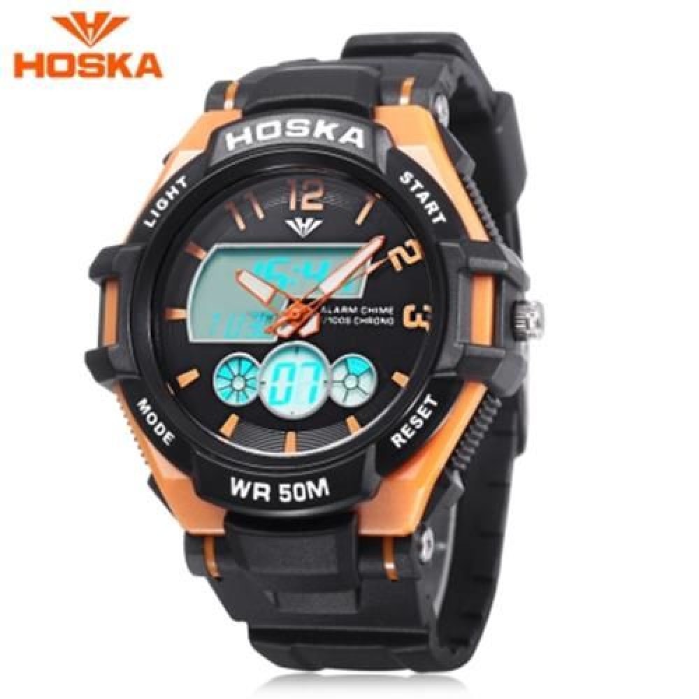 HOSKA HD027B CHILDREN DUAL MOVT WATCH DATE DAY DISPLAY BACKLIGHT STOPWATCH ALARM 5ATM WRIS HOSKA HD027B CHILDREN DUAL MOVT WATCH DATE DAY DISPLAY BACKLIGHT STOPWATCH ALARM 5ATM WRIS