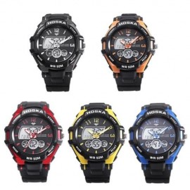 HOSKA HD027B CHILDREN DUAL MOVT WATCH DATE DAY DISPLAY BACKLIGHT STOPWATCH ALARM 5ATM WRIS