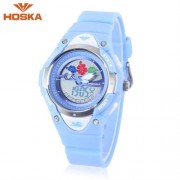 HOSKA HD023S DUAL MOVT CHILDREN QUARTZ DIGITAL WATCH LUMINOUS DATE DAY DISPLAY 5ATM WRISTW