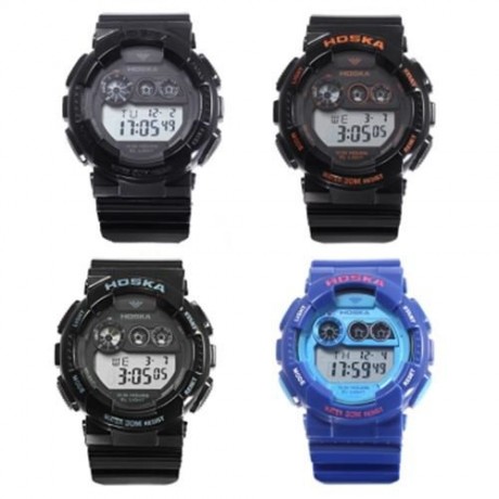 HOSKA H017B CHILDREN DIGITAL WATCH ALARM CHRONOGRAPH LED CALENDAR 3ATM SILICONE BAND WRIST