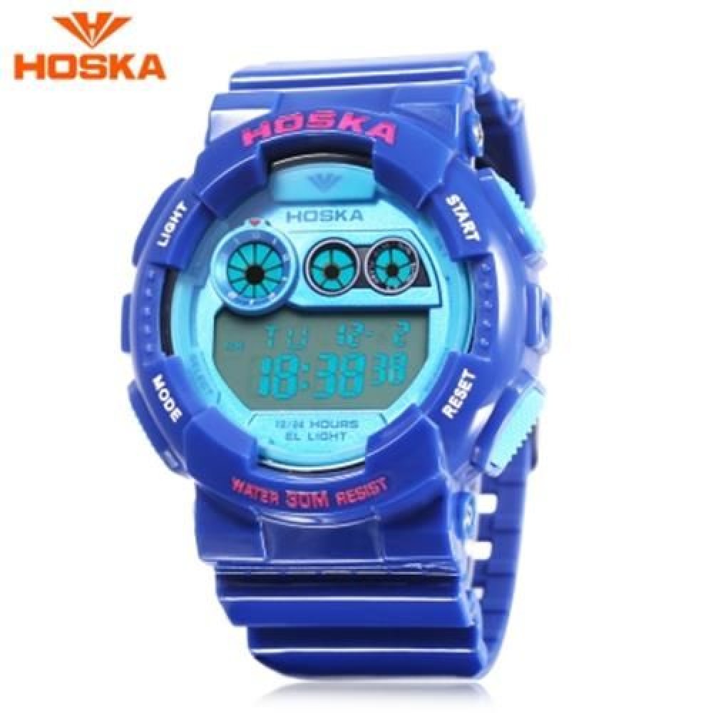 HOSKA H017B CHILDREN DIGITAL WATCH ALARM CHRONOGRAPH LED CALENDAR 3ATM SILICONE BAND WRIST HOSKA H017B CHILDREN DIGITAL WATCH ALARM CHRONOGRAPH LED CALENDAR 3ATM SILICONE BAND WRIST