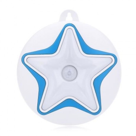 STARFISH SHAPE LED HUMAN BODY INDUCTION NIGHT LIGHT WITH USB CABLE (BLUE)